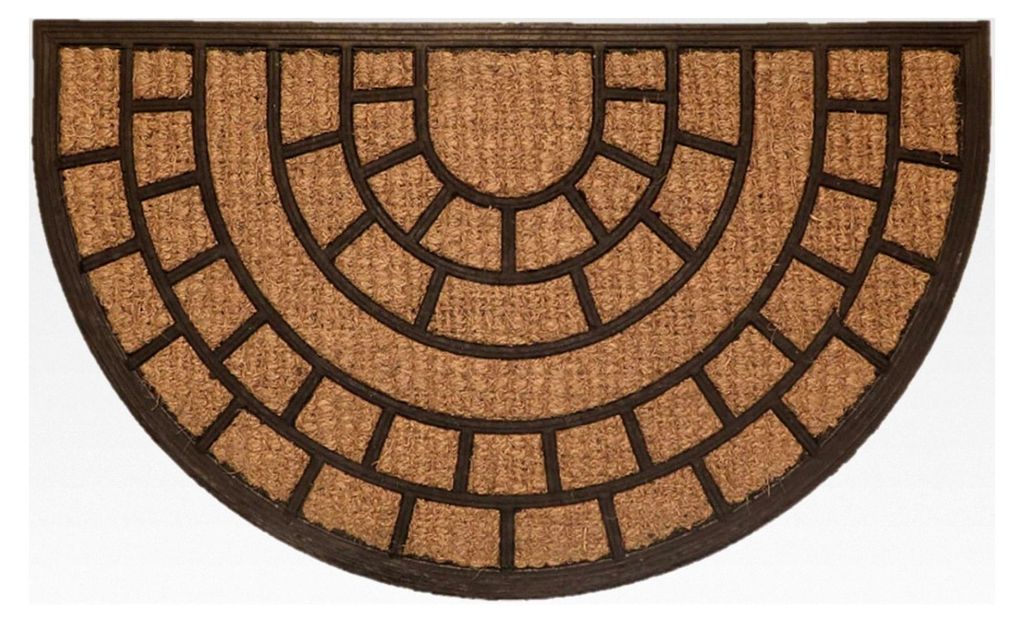 Fußmatte aus Kokos mit halbrunder Struktur 45 x 75 cm | Innen- und Außenbereich | Relief