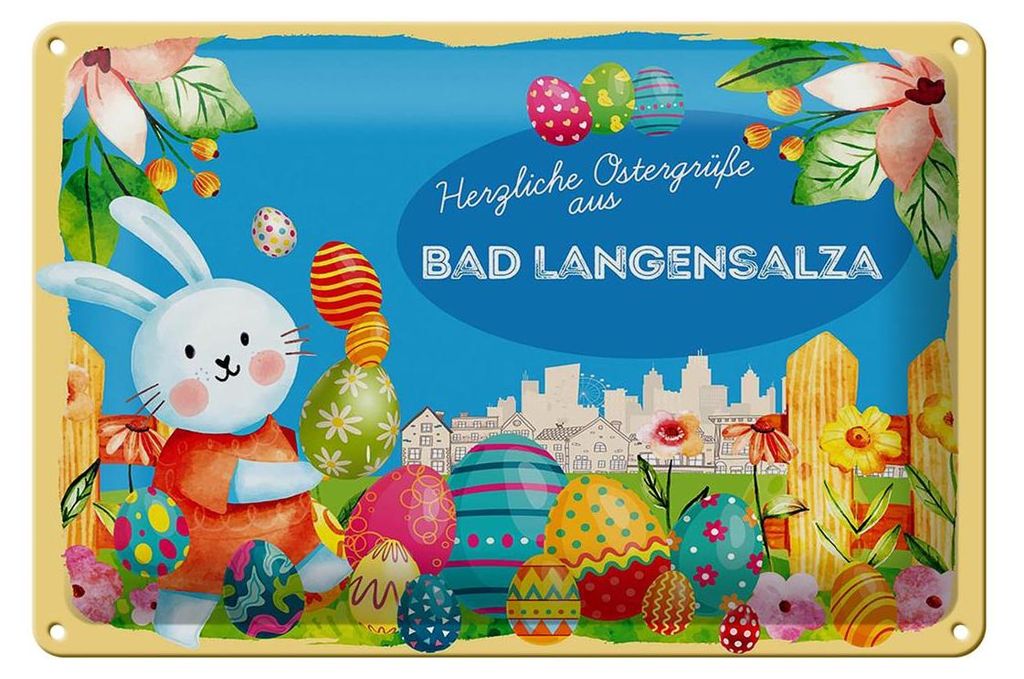 Blechschild Ostern Ostergrüße 30x20cm BAD LANGENSALZA
