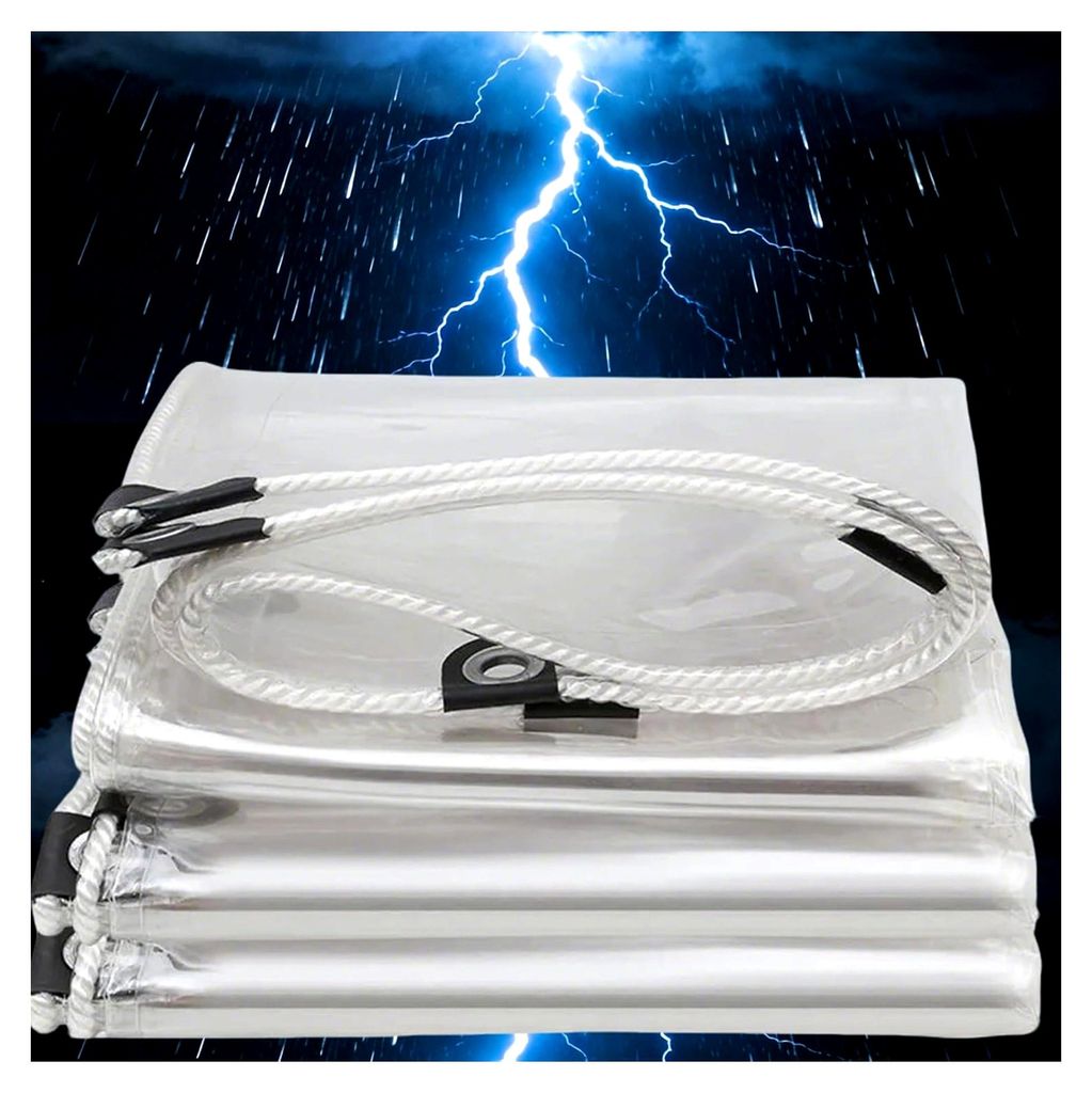 Wasserdichte Abdeckplane aus PVC 0,5x3m mit Ösen, Schutzplane für Gartenmöbel, Holz, Trampolin, Pool und Auto, reißfest und beidseitig beschich...