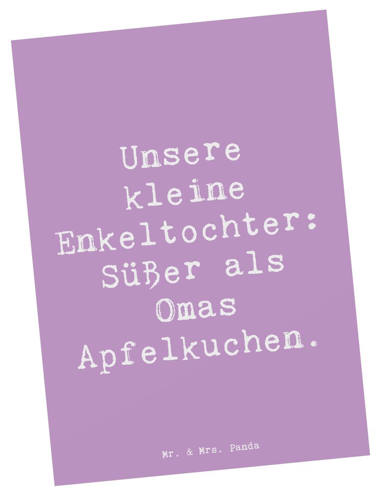 Mr. & Mrs. Panda Postkarte Spruch Enkeltochter Süß - Lavendeltraum - Geschenk, Ansichtskarte, Süße, Familienmitglieder, Fotokarte, Enkel, Gesch...