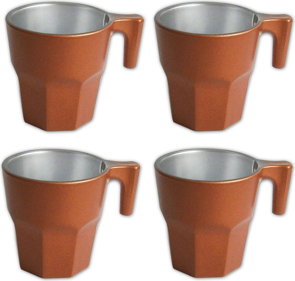 4x KAFFEETASSE mit Henkel Casablanca Metallic Glas Produktbild 