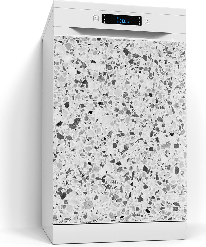 DEQORI Magnetmatte Spülmaschine beschreibbar 60x80 cm 'Grauer Terrazzo' Magnetfolie