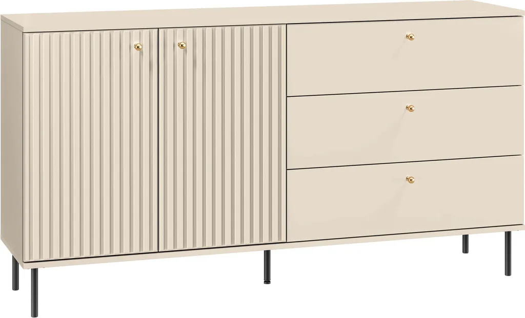 Buffet Sophie Beige 160cm FURNLUX - Meuble de Rangement Minimaliste