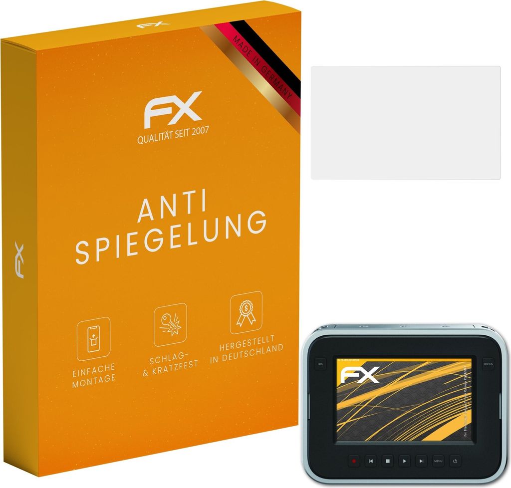 atFoliX FX-Antireflex 3x Schutzfolie kompatibel mit Blackmagic Design Cinema Camera (PL/EF/MFT) Displayfolie