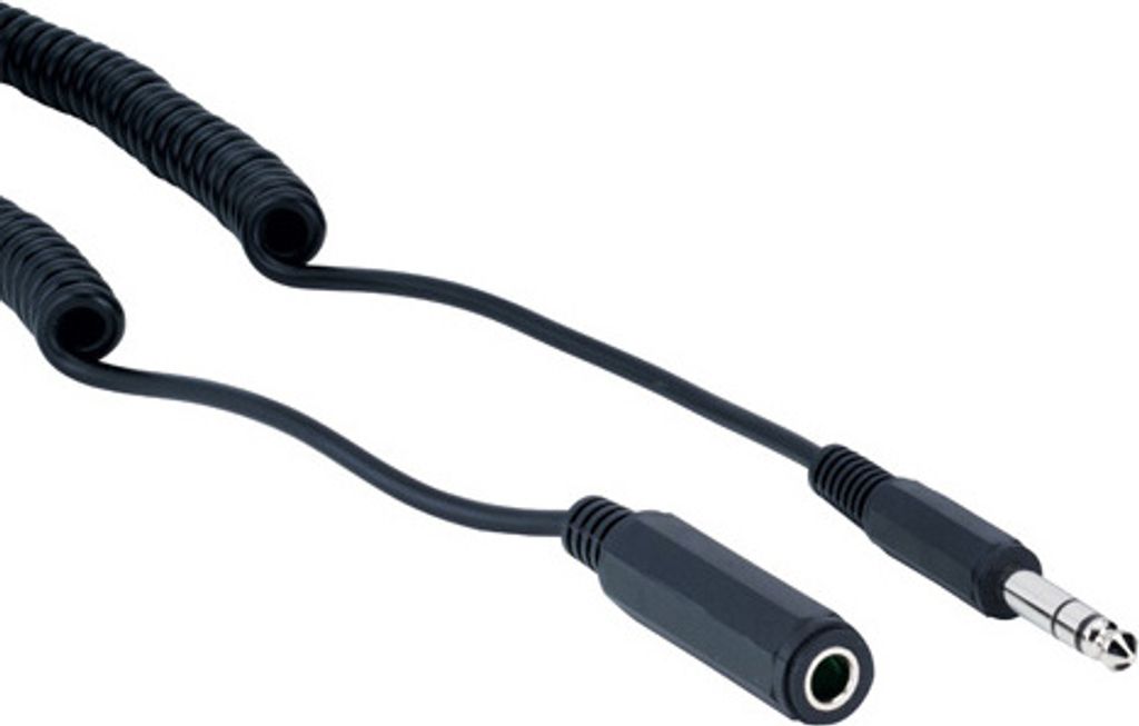 Stereo Verlängerung 3,5mm Klinke St. / Bu., Spiralkabel 5m, Good Connections