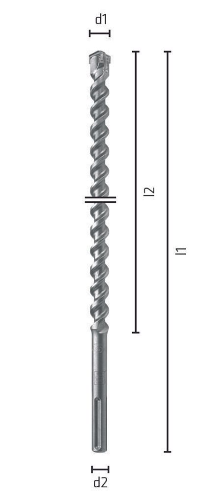 Alpen SDS-max Hammerbohrer / Gesteinsbohrer, SDS-Bohrer und Meißel / Ø38mm - Länge: 520mm