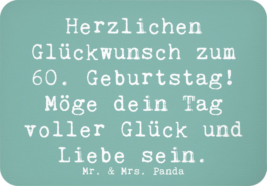 Mr. & Mrs. Panda magnet Spruch 60. Geburtstag Glückwunsch - Meeresbrise - Geschenk, whiteboardmagnet, liebevolle Handarbeit, haftmagnet, Jubiläum...