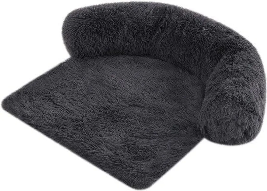 Coussin pour chien spécial canapé anti-poils lit gris douillet lavable