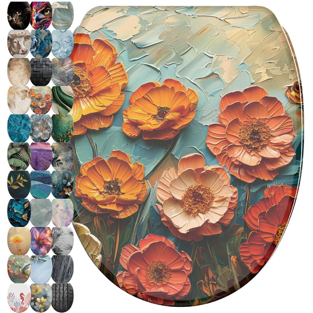 SANILO WC-Sitz mit Absenkautomatik und Schnellverschluss Florum, Toilettendeckel direkt vom Hersteller, Klodeckel, Klobrille, WC Deckel, WC Brille