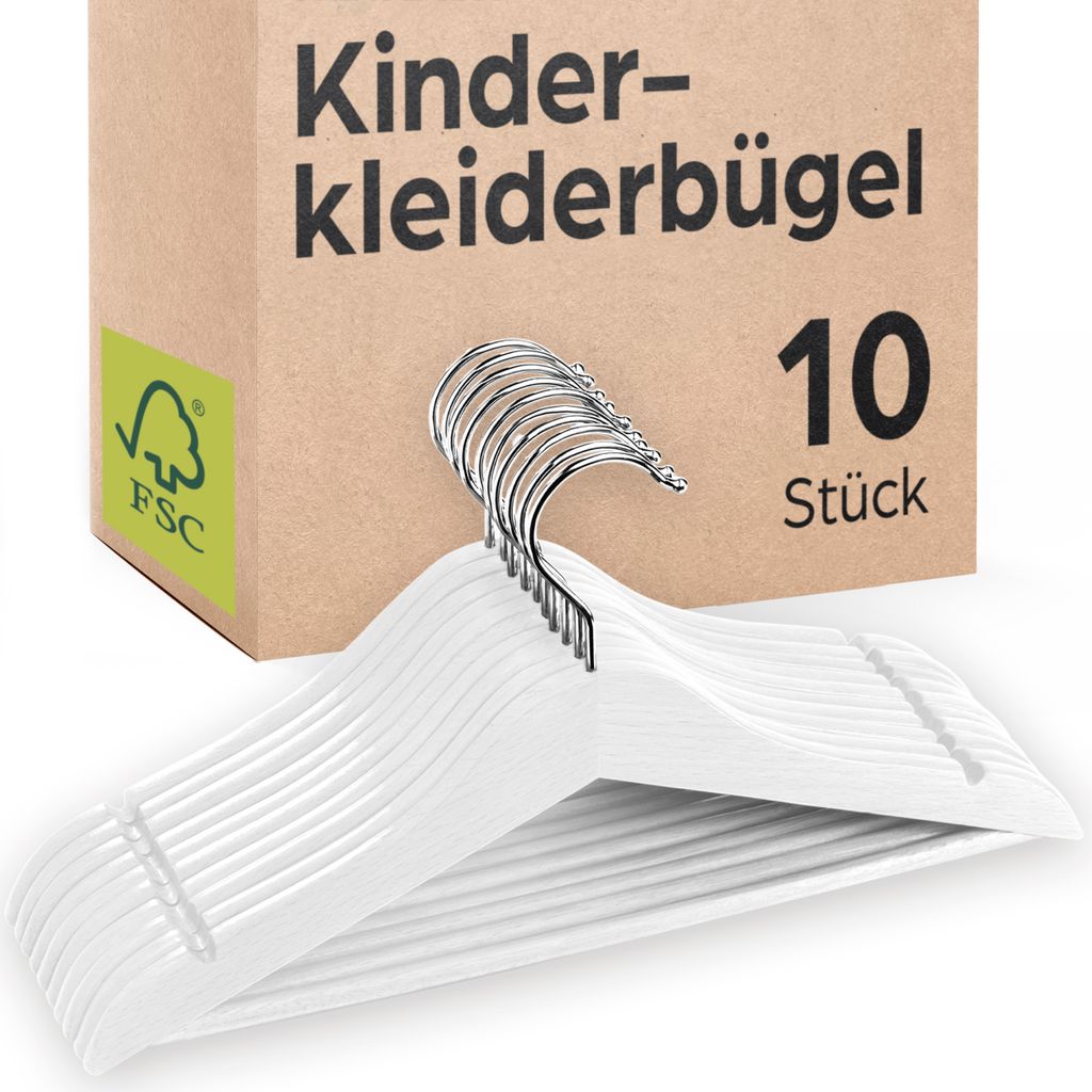 Praknu Kinderkleiderbügel Holz - 10 stück - Natur  Produktbild 