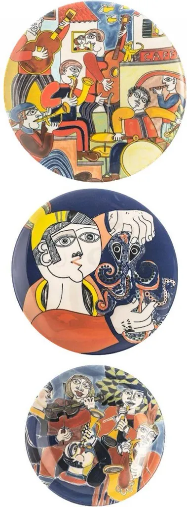 Set piatti Pablo 18 pezzi stoneware colorati per famiglia e feste