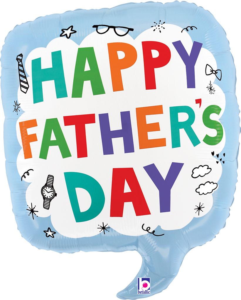 Shape Folienballon "Happy Father's Day" Sprechblase | 58 cm Produktbild 