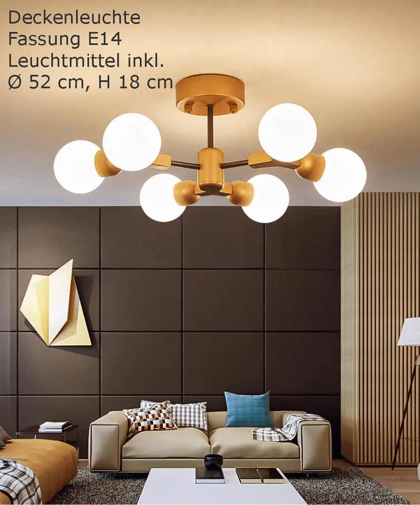 Sistema Illuminazione XW817-6 E14: Plafoniera CCT con 6 Punti Luce