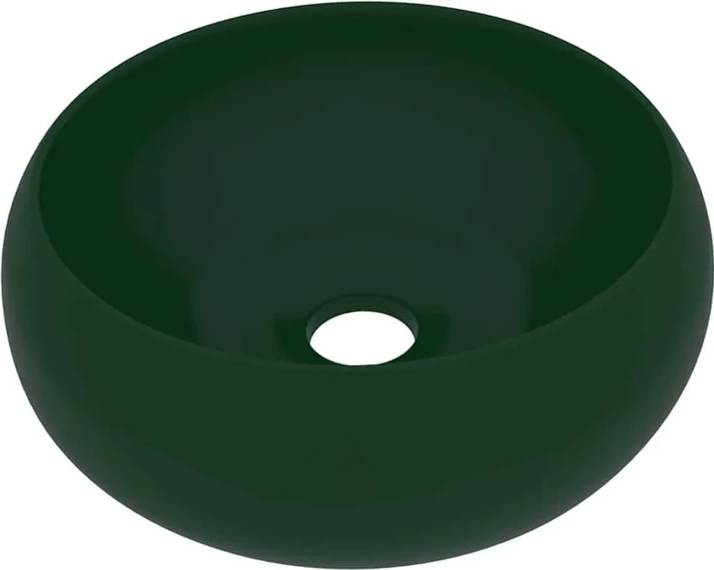 Lavandino Ceramica Verde Opaco 40x15 cm | Arredo Bagno di Lusso