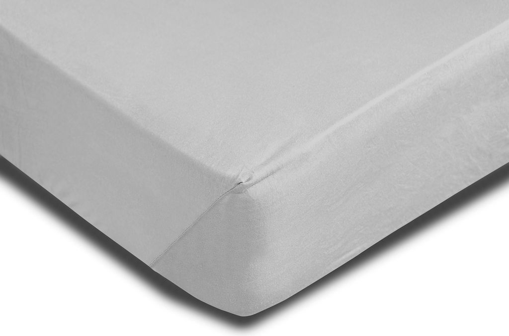 Microfaser Spannbettlaken Spannbetttuch Bettlaken Betttuch mit Rundumgummi, Größe:140 x 200 cm - 160x200 cm, Farbe:Silber