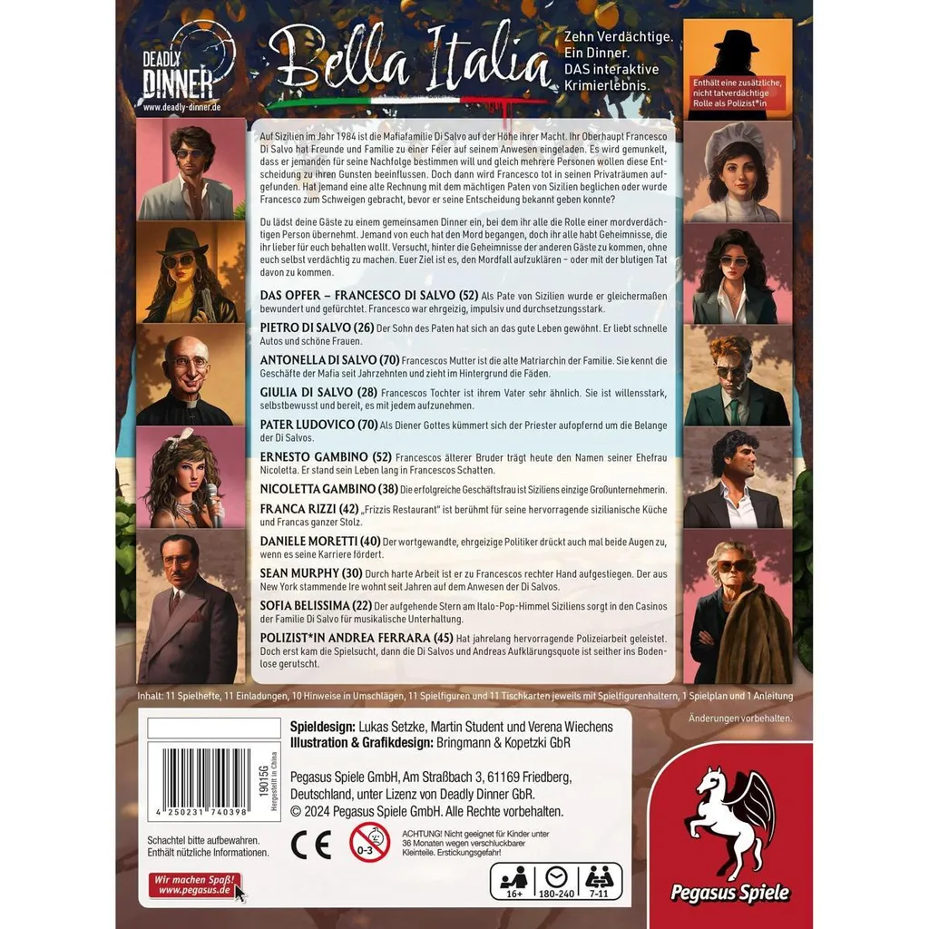 Jeu Dîner mortel Bella Italia - Enquête Meurtre et Soirée à Thème Italienne