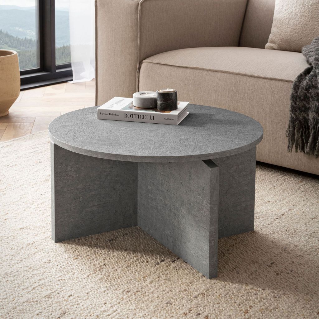 WOHNLING tavolino 60x60x33 cm grigio tavolino da divano in Immagine del prodotto 