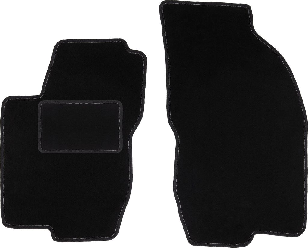 Velours-Fußmatten Vorne passend für Alfa Romeo 156 (Limousine, Kombi, Kombi, Bj. 2000-2006) – schwarz, passgenau, mit Befestigungen set 2 Stk....