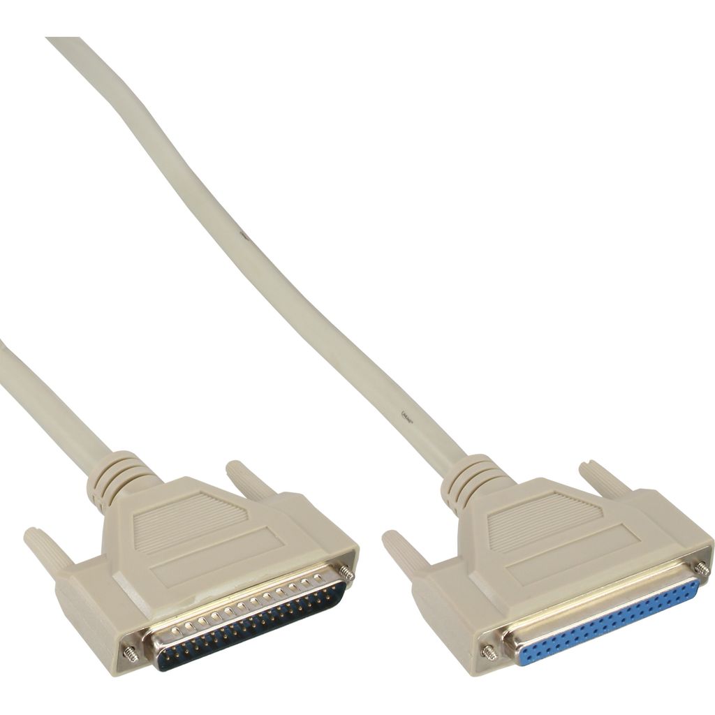 InLine Serielle Verlängerung, 37pol Stecker / Buchse, 1:1 belegt, 1m, Beige, 1 m, DB-37, DB-37, Männlich, Weiblich