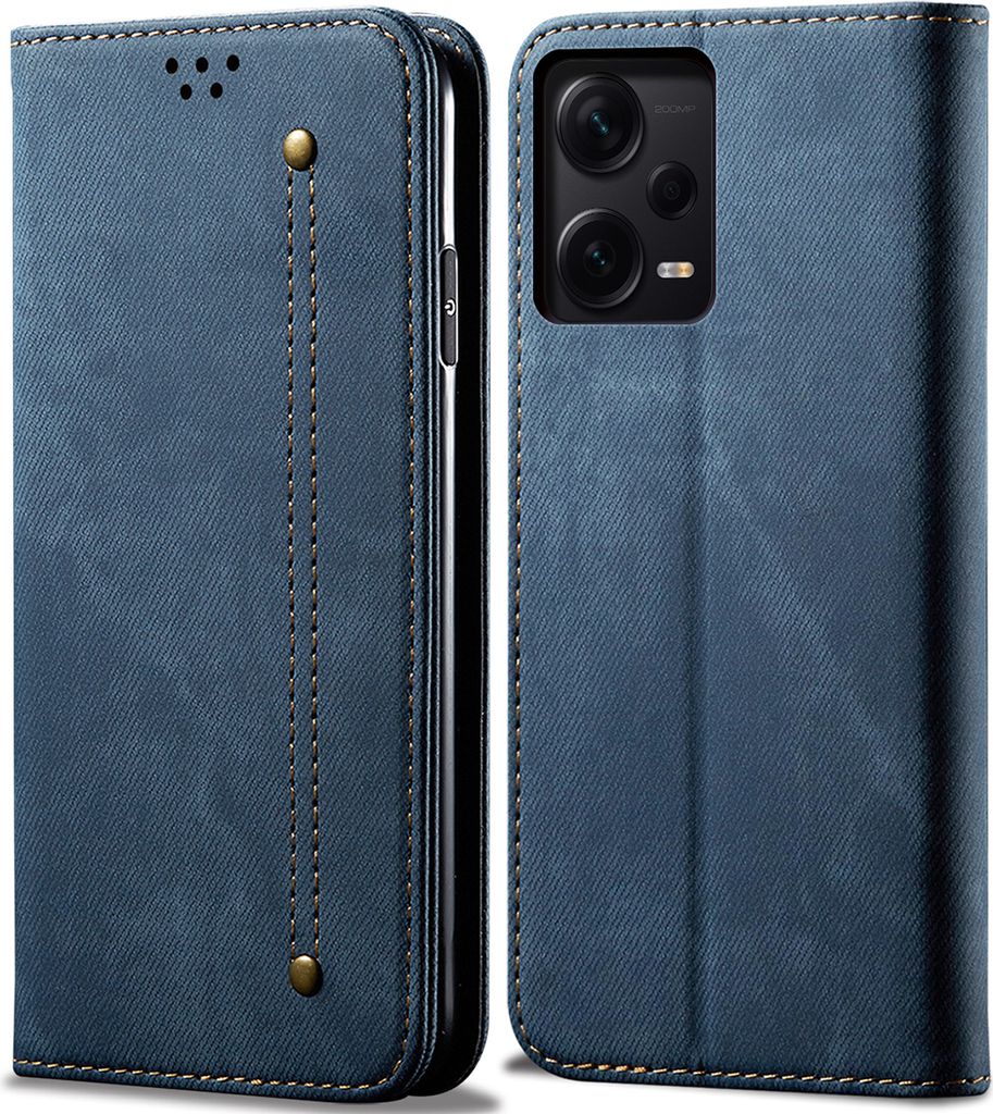 Redmi Note 12 Pro+ 5G Hülle, Leder Brieftasche Flip Bookstyle Schutzhülle mit Standfunktion für Xiaomi Redmi Note 12 Pro+ 5G Blau