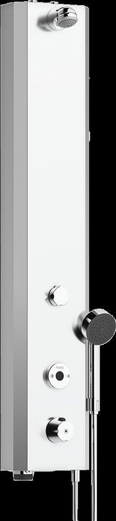 Mora tronic Duschpaneel WMS, mit Thermostat, Anschluss v. oben, mit Handbrause, Netzanschluss
