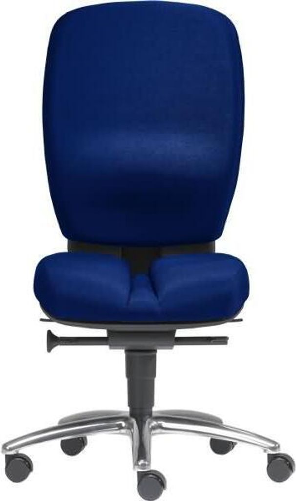 Büro-Drehstuhl Mister Office ohne Armlehnen Alu-Fußkreuz dunkelblau