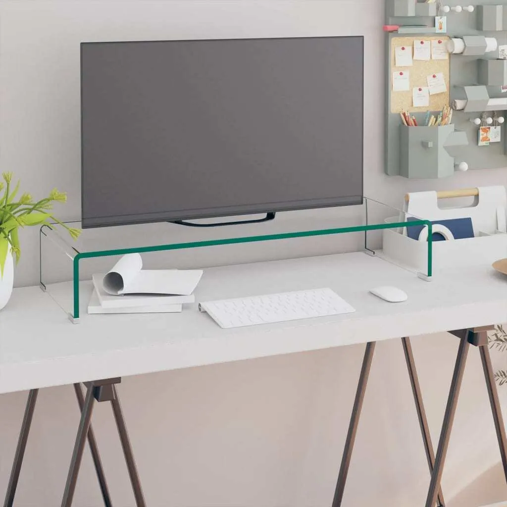 Alzata Monitor Vetro 80cm The Living Store - Chic & Ergonomic Living