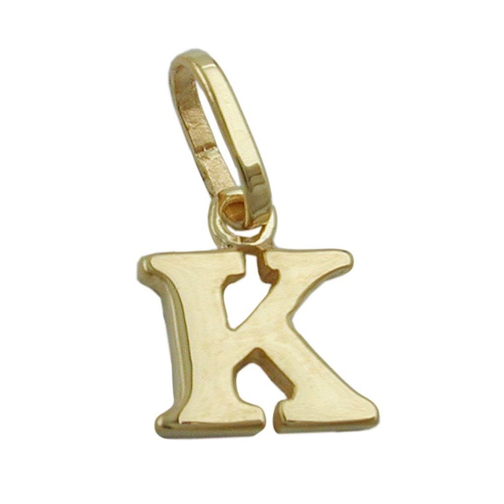Anhänger 8x7mm Buchstabe K glänzend 9Kt GOLD gold 8x7mm