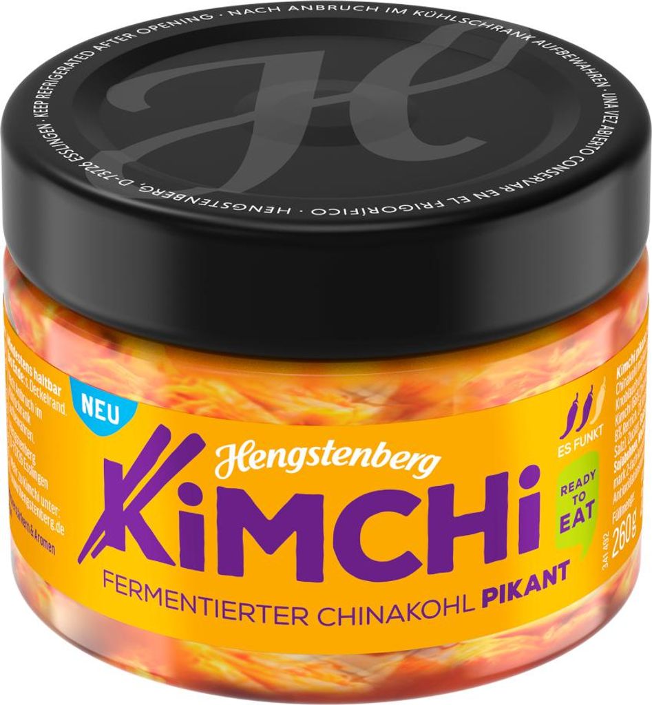 Hengstenberg Kimchi pikant fermentierter Chinakohl Packung 200g