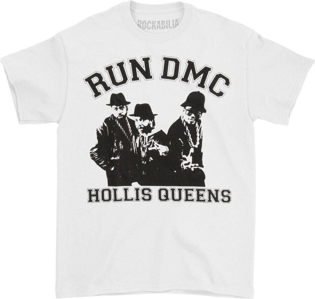 Run DMC - "Hollis Queen Pose" T-Shirt für Herren/Damen Uni RO8306 (L) (Weiß)