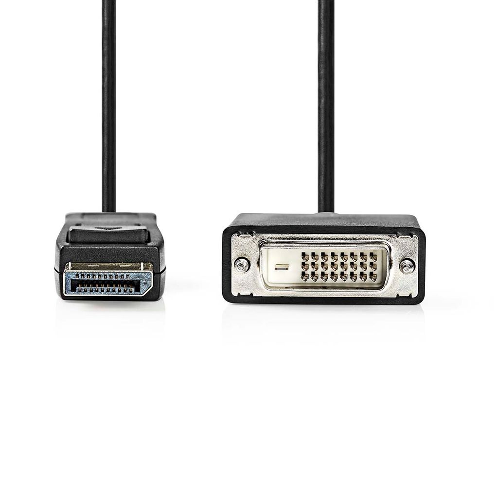 Nedis Displayport-Kabel - DisplayPort Stecker - DVI-D 24+1-Pin Stecker - 1080p - Vernickelt - 2.00 m - Rund - PVC - Schwarz - Label