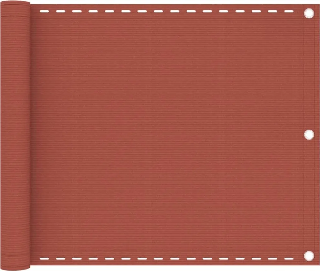 The Living Store Schermo Balcone 75x300 cm Rosso Terracotta HDPE