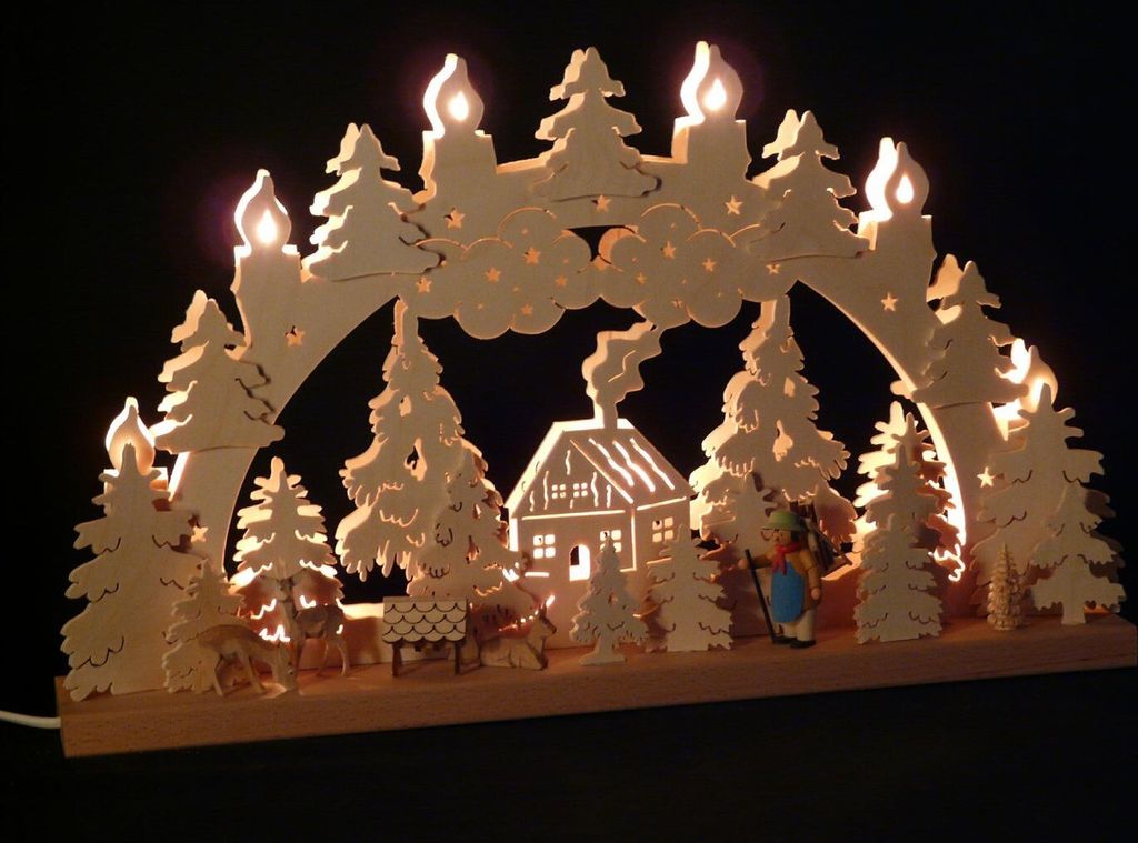 Original Erzgebirgischer Marken Schwibbogen Lichterbogen 50 x 31 cm S50-3_63