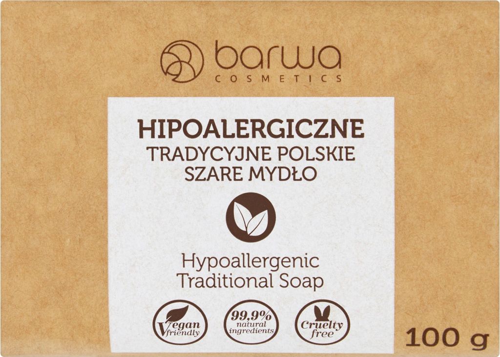 Barwa hypoallergene, traditionele, natuurlijke grijze zeep, Productafbeelding 