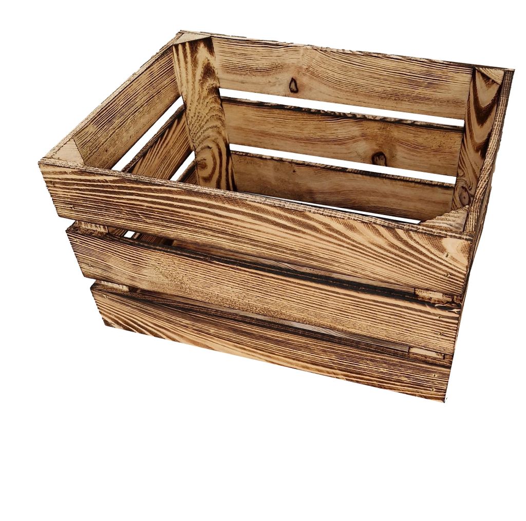 Dekokiste 40x30x23 cm - Holzkiste Wohndeko Aufbewahrungsbox als Schuhregal - Natur Massivholz