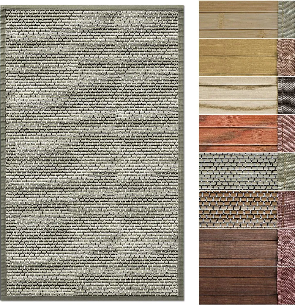 Tapis bambou 200x300 cm antidérapant facile à nettoyer bord Panda
