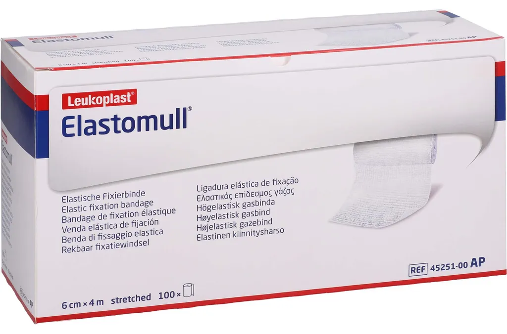 Bande de Fixation Élastique Elastomull 4x6 cm pour Pansements - 100 pcs