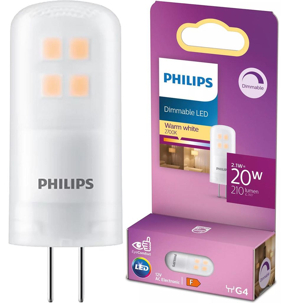 Żarówka LED G4 Kapsułka 2.1W = 20W 210lm 2700K Ciepła 12V Zdjęcie produktu 