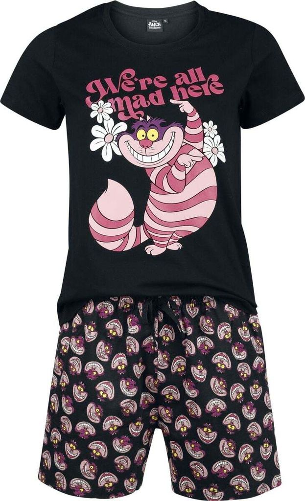 Alice im Wunderland Schlafanzug Damen Cheshire Cat - We're All Mad Here multicolor XL