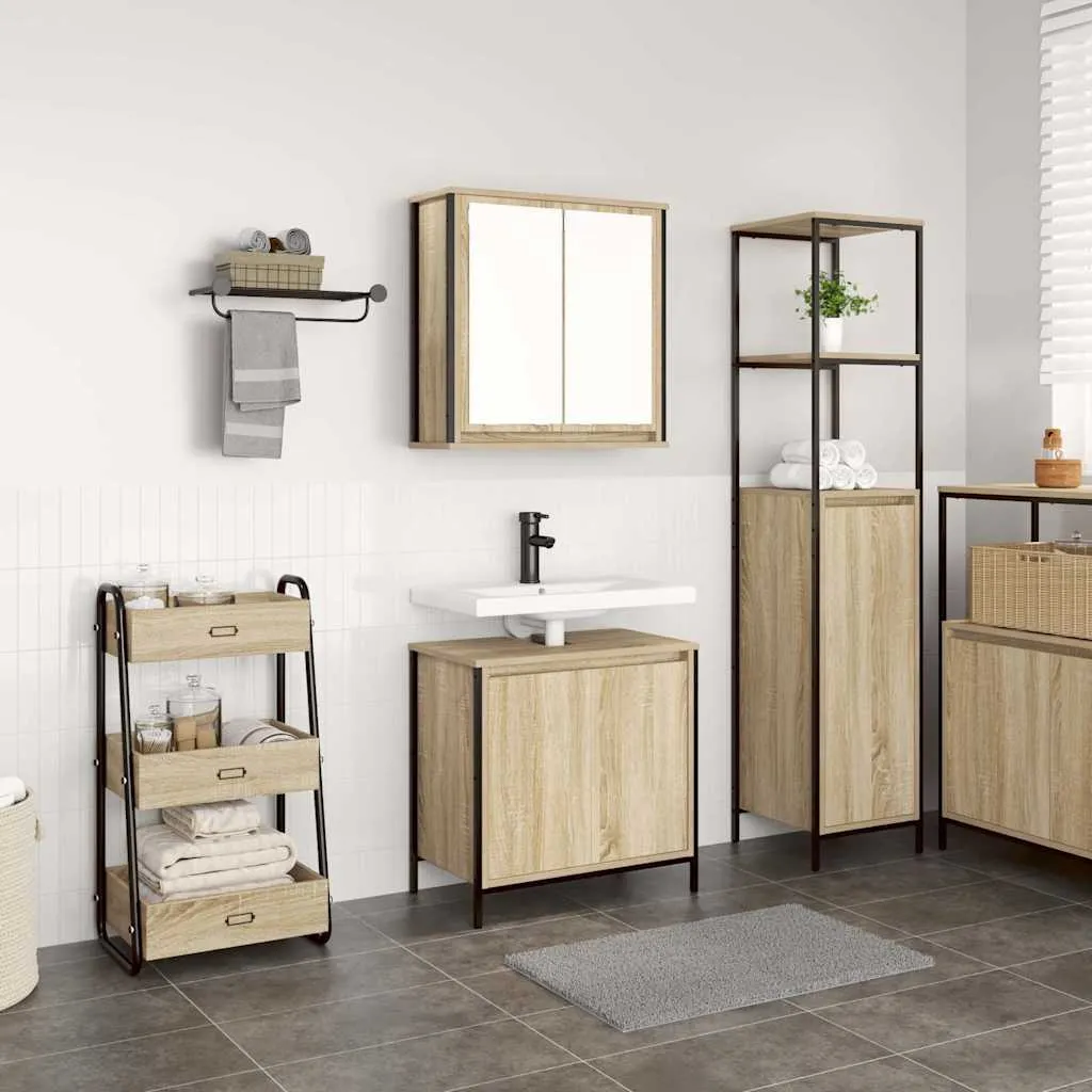 Set Bagno 2 Pezzi Legno Multistrato Rovere Sonoma Maison Exclusive