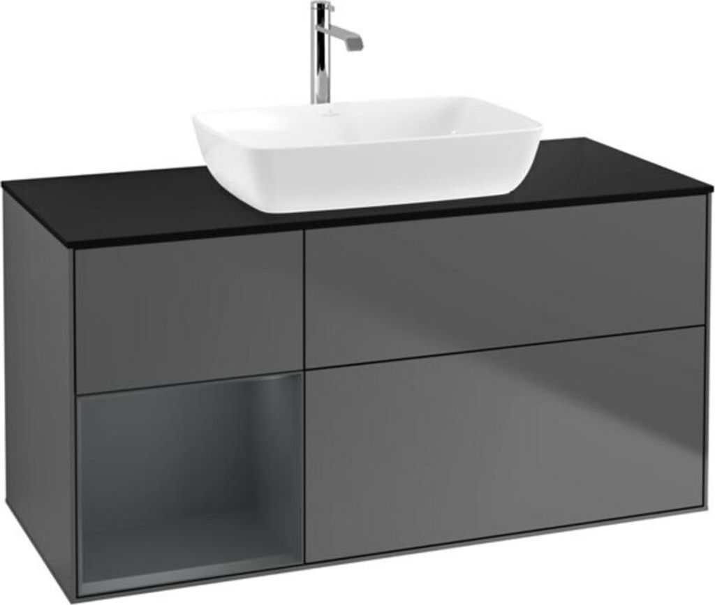 V&B Waschtischunterschrank Finion 120cm, Pl b m, Reg md m Lac, Anthrac. m