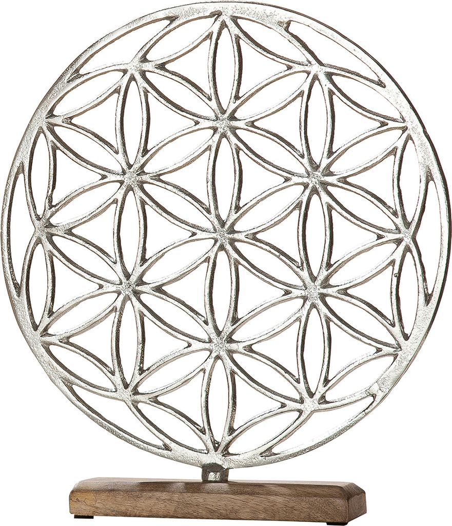 GILDE Dekofigur Lebensblume auf Holzbase H. 36 cm,48771 Produktbild 