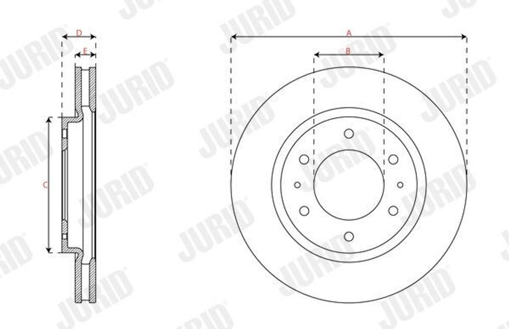 2x JURID Bremsscheibe 563621JC für MITSUBISHI PAJERO SPORT III (KS_) 46mm 320mm