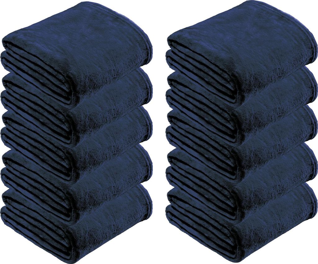 REDBEST Wohndecke 10er-Pack Amarillo" dunkelblau 130x180 cm"