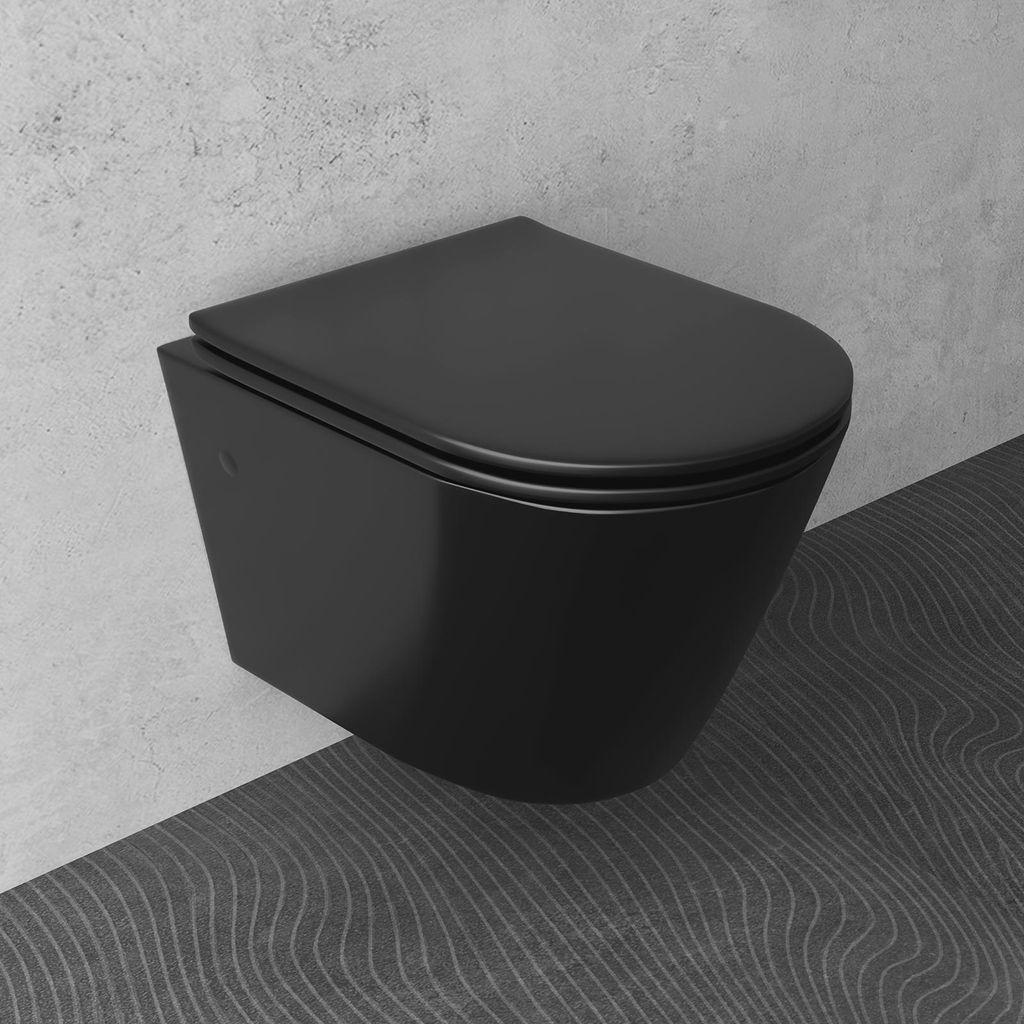 Alpenberger Wand WC Spülrandlos | Hänge WC mit WC Sitz mit Absenkautomatik