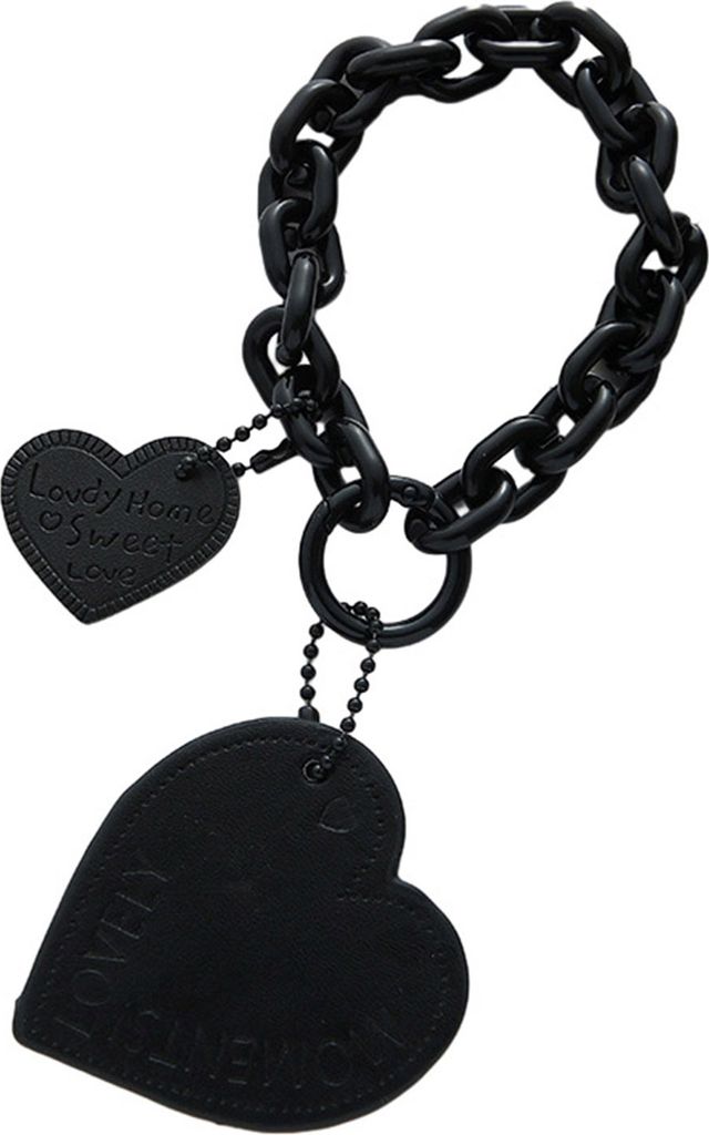 Schlüsselanhänger Anhänger Kette Kunstleder Herz Anhänger Edelstahl Tragbar Schultertasche Handtasche Dekoration Anhänger Schlüsselanhänger ...