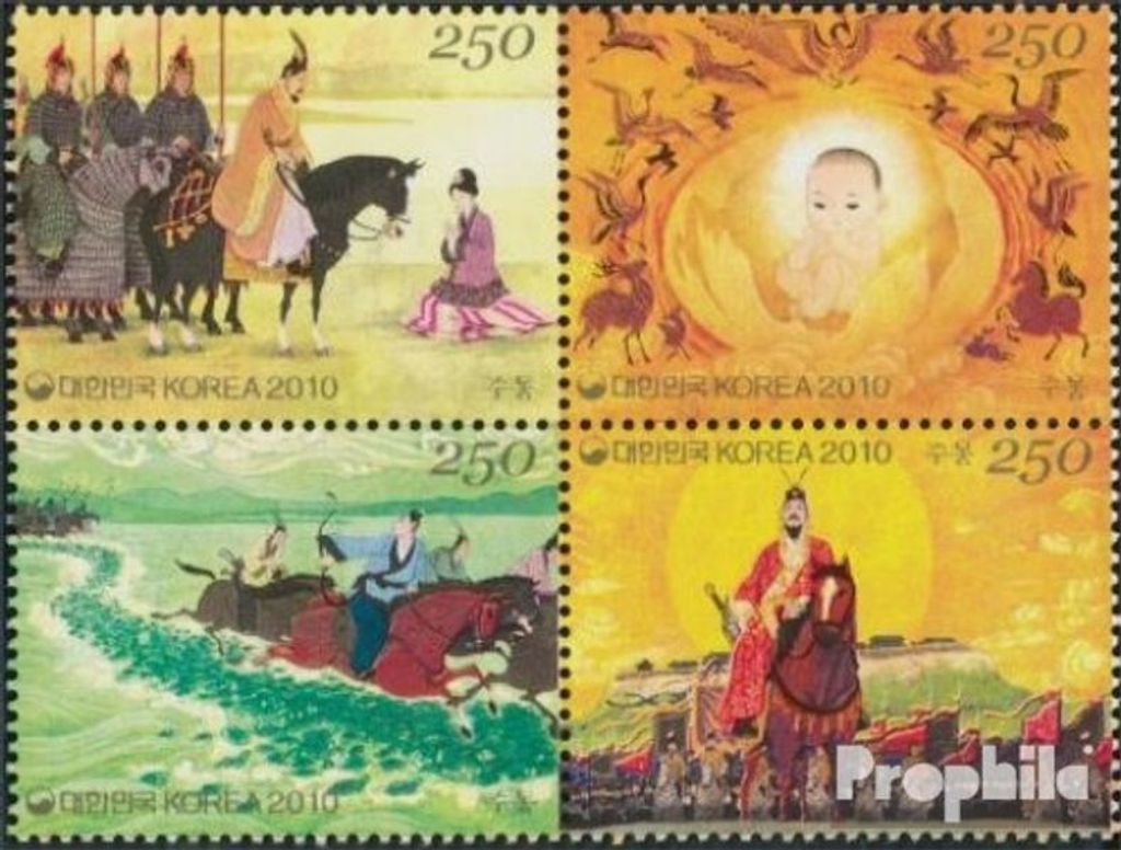 Briefmarken Süd-Korea 2010 Mi 2785-2788 Viererblock (kompl.Ausg.) postfrisch Legende von Goguryeo