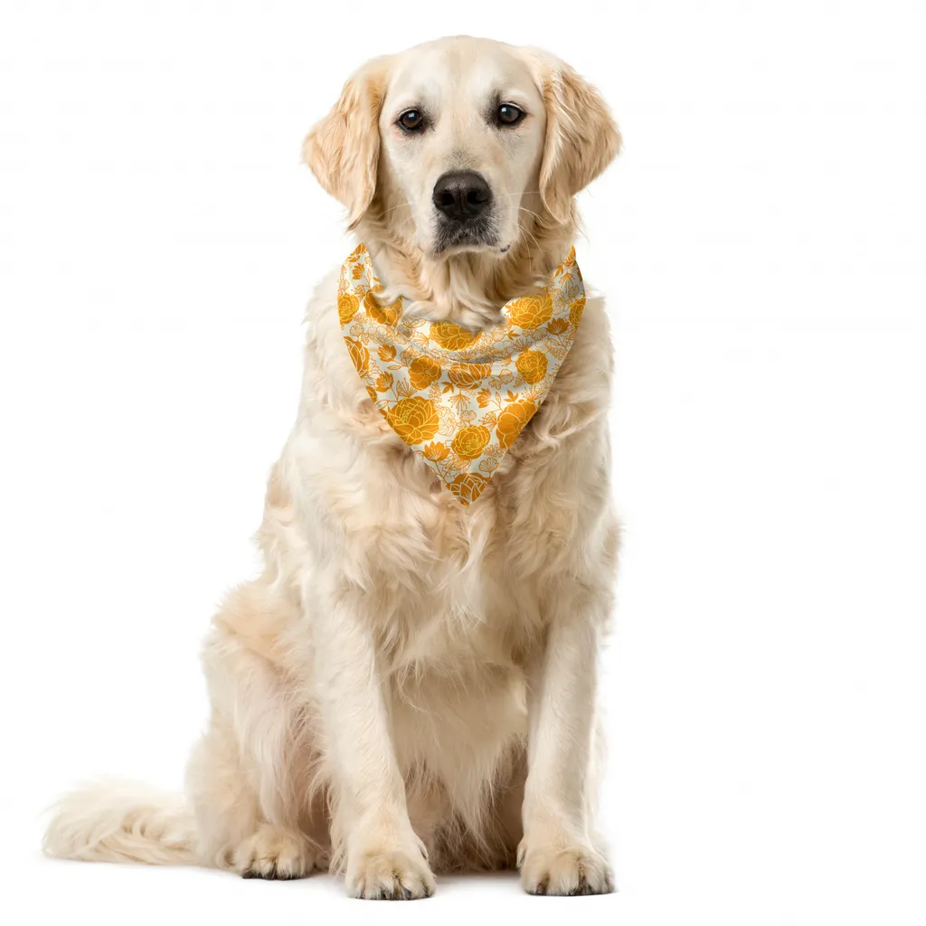 Bandana per Cani ABAKUHAUS Fiori Calendula - Ideale per Trekking e Outdoor - 1