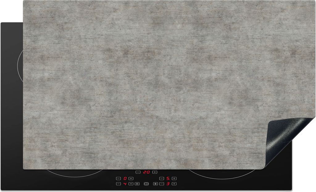 KitchenYeah Herdabdeckplatte Beton - Wand - Muster , 89x51cm, Küche Deko, Glaskeramikkochfeld Herdabdeckung, Abdeckplatte fùr Kochfeld