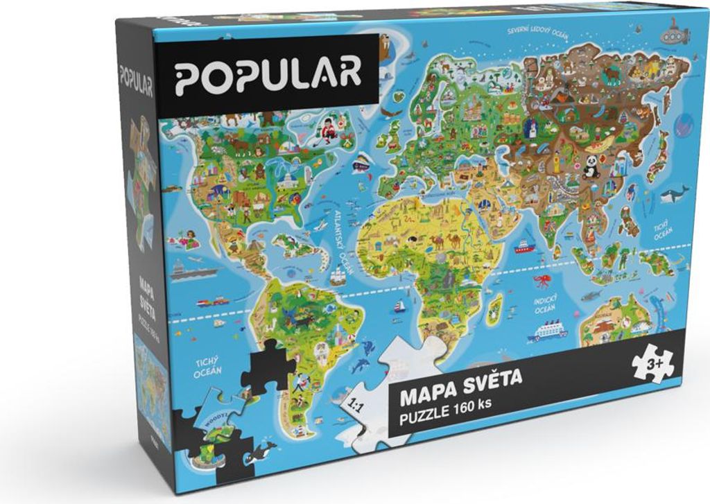 Puzzle - Weltkarte, 160 Teile - DE